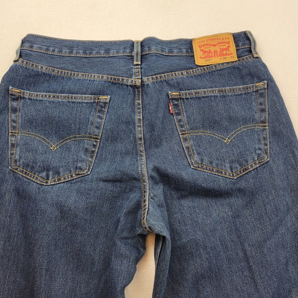 Levis 550 Relaxed Fit Tapered Leg Mens Blue Denim Jeans 36x32 005504886 - Picture 14 of 16